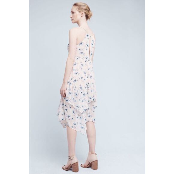 Nwt Anthropologie x Moon River Firenze Tiered Midi Dress Small Petite $158 Pink - Picture 3 of 4